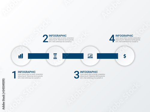 Modern Infographics Template with 4 options. Vector infographic element. - Vector