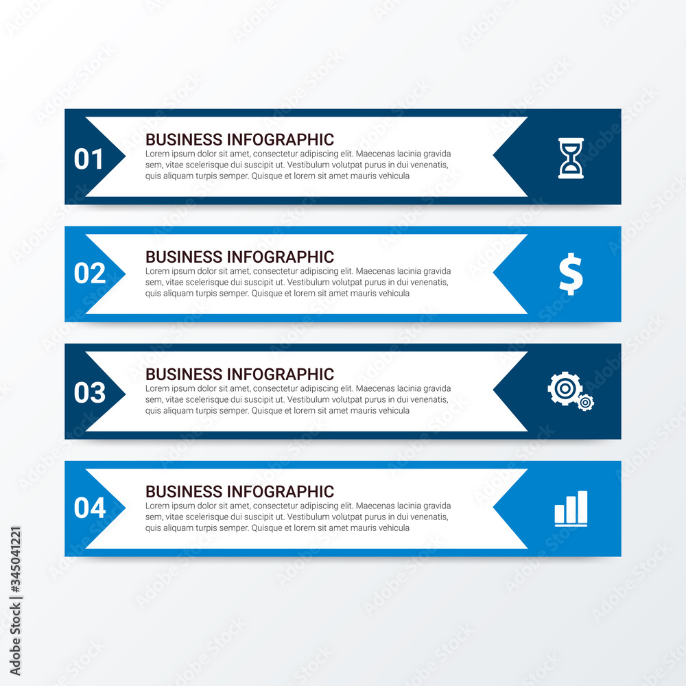 Obraz premium Modern Infographics Template with 4 options. Vector infographic element. - Vector