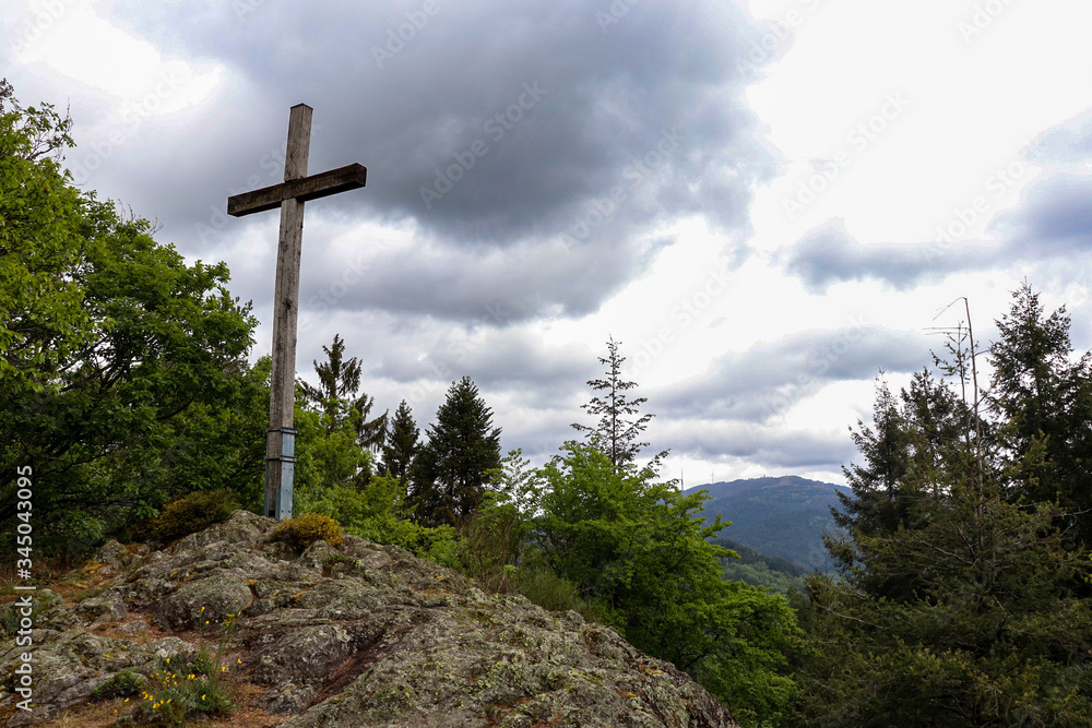 cross in the mountains