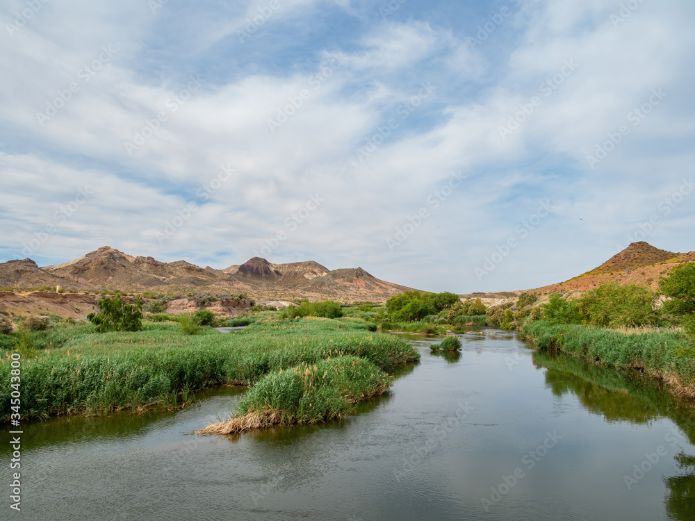 Beautiful river landscape of the Las Vegas Wash trail