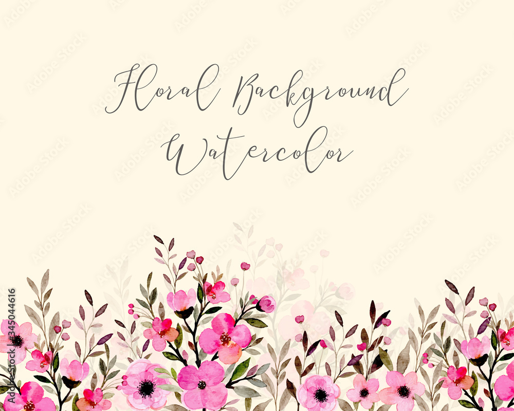 pink floral watercolor background
