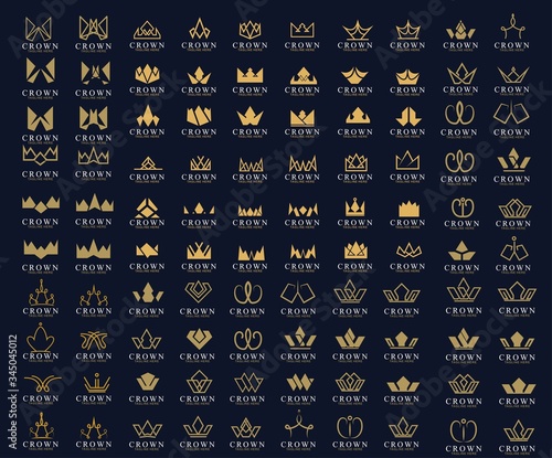Set of Modern Crown Logo Template