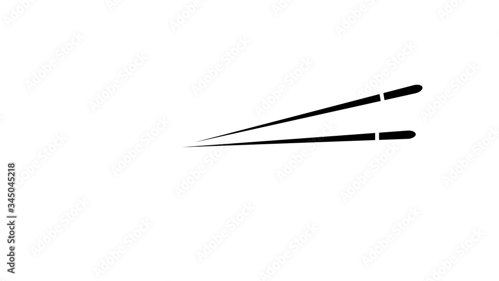Bowl With Chopsticks Red Flat Icon On White Background Bowl With Chopsticks Red Flat Icon On White Background