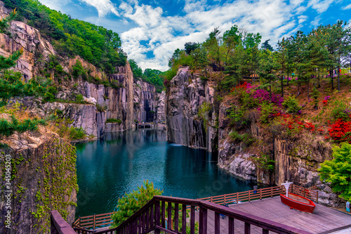 Granite valley The emerald green embrace. At pocheon Art valley, seoul korea.