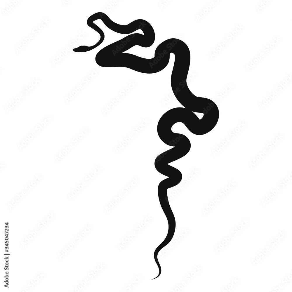 Snake reptile animal logo icon silhouette sign Hand drawn Modern