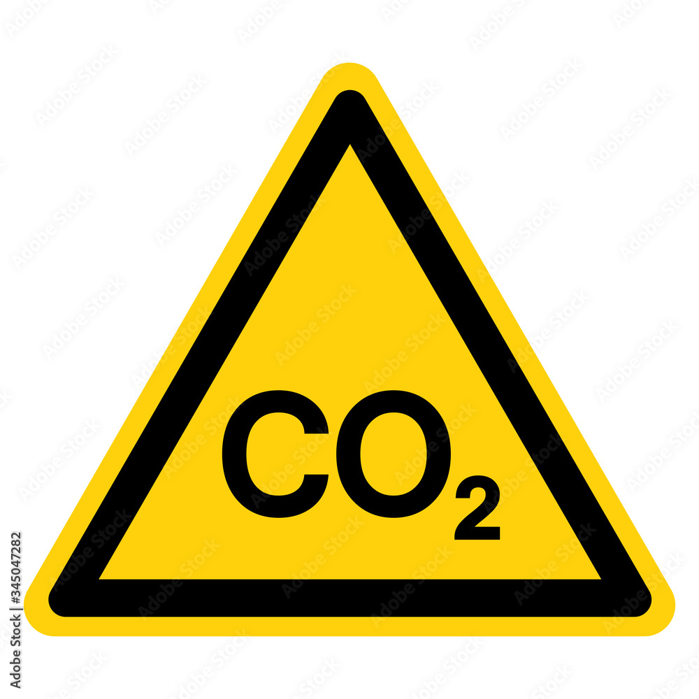 Warning CO2 Symbol Sign ,Vector Illustration, Isolate On White Background Label. EPS10 Warning CO2 Symbol Sign ,Vector Illustration, Isolate On White Background Label. EPS10