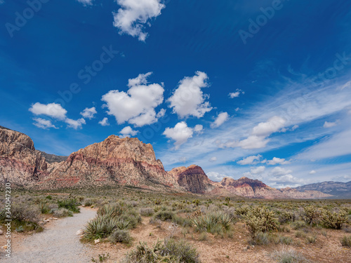 Sunny view of the beautiful Bridge Mountain in Red Rock Canyon area © Kit Leong
