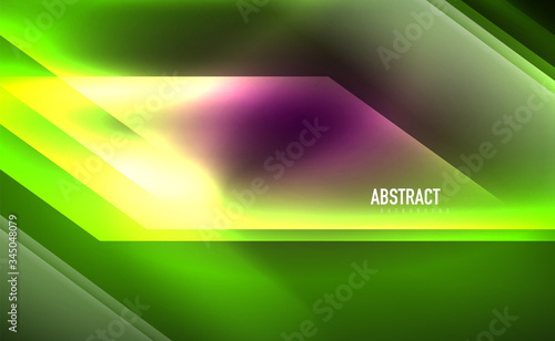 Dynamic neon shiny abstract background. Trendy abstract layout template for business or technology presentation, internet poster or web brochure cover, wallpaper