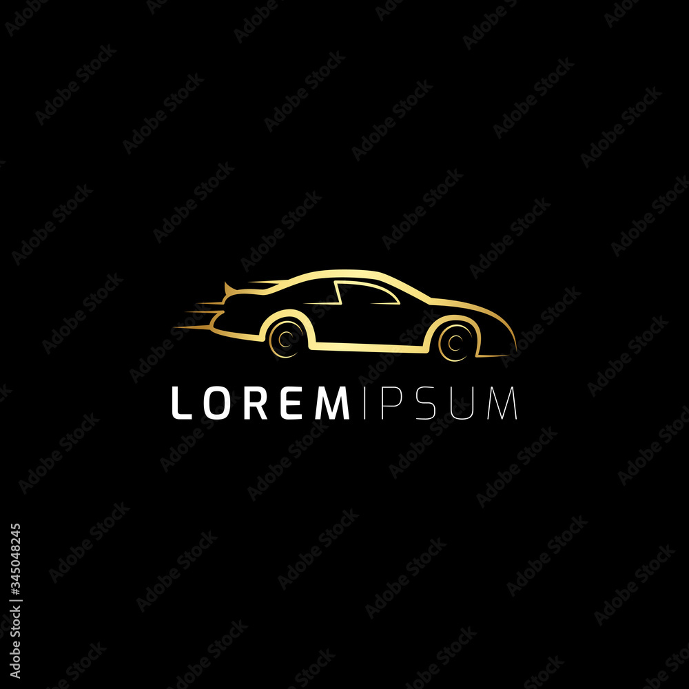Fototapeta premium Car gold logo icon template. Vector illustration. Modern design