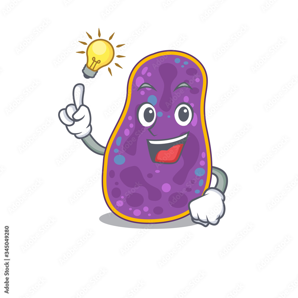 Mascot character design of shigella sp. bacteria with has an idea smart gesture Mascot character design of shigella sp. bacteria with has an idea smart gesture