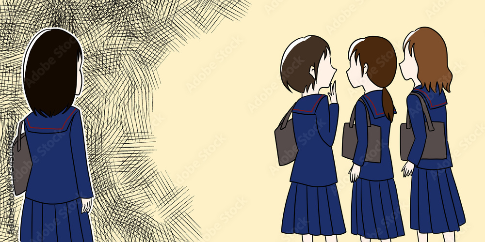 いじめ 学校生活 女性 イラストstock Illustration Adobe Stock