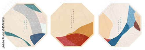 Oriental Japanese style abstract pattern background design geometry wave move polygon banner