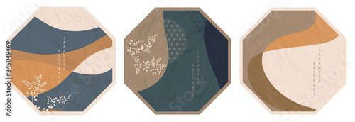 Oriental Japanese style abstract pattern background design geometry wave move polygon banner