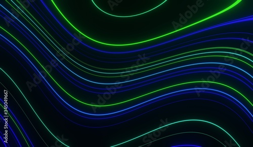 3d business flyer template or corporate banner design with neon wave
