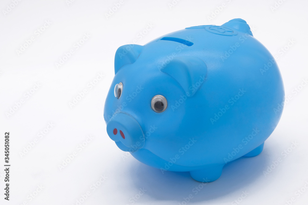 Blue piggy bank or money box isolated on a white background Blue piggy bank or money box isolated on a white background