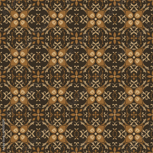 Modern dark brown color design for traditional typical batik java