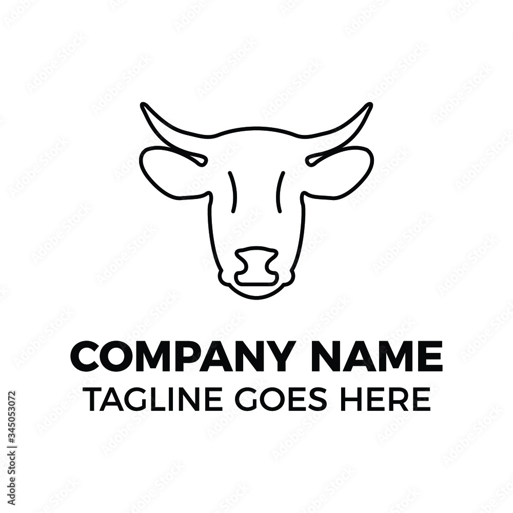 simple design logo animal cow simple design logo animal cow
