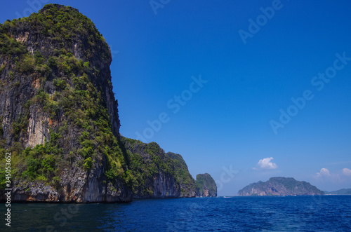 Beautiful limestone and the clear sea Phi Phi Leh south of Thailand, Krabi Province, Thailand, Asia