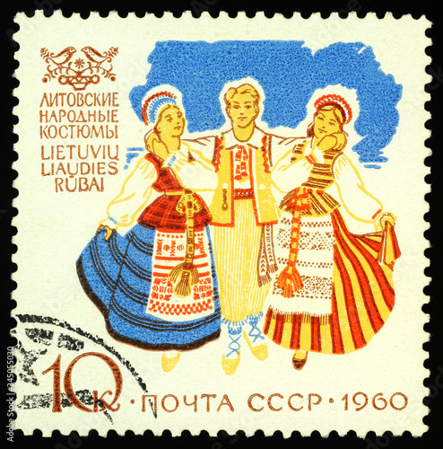 People in Lithuanian folk costumes