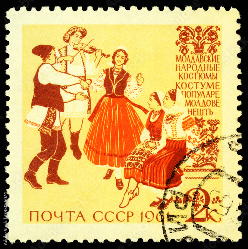 Musicians in Moldavian national costumes