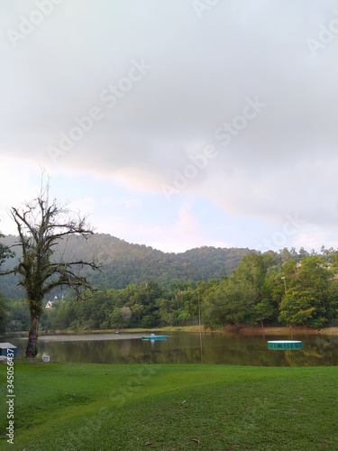 golf course with blue sky