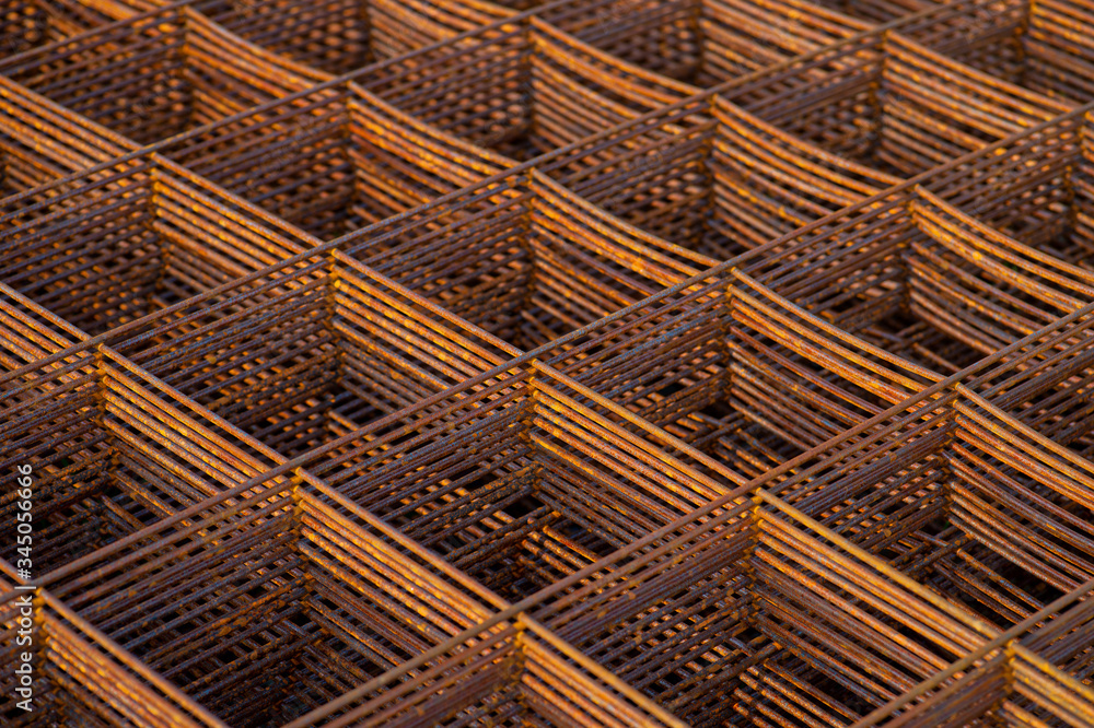Close up Steel grating for construction in site work Close up Steel grating for construction in site work