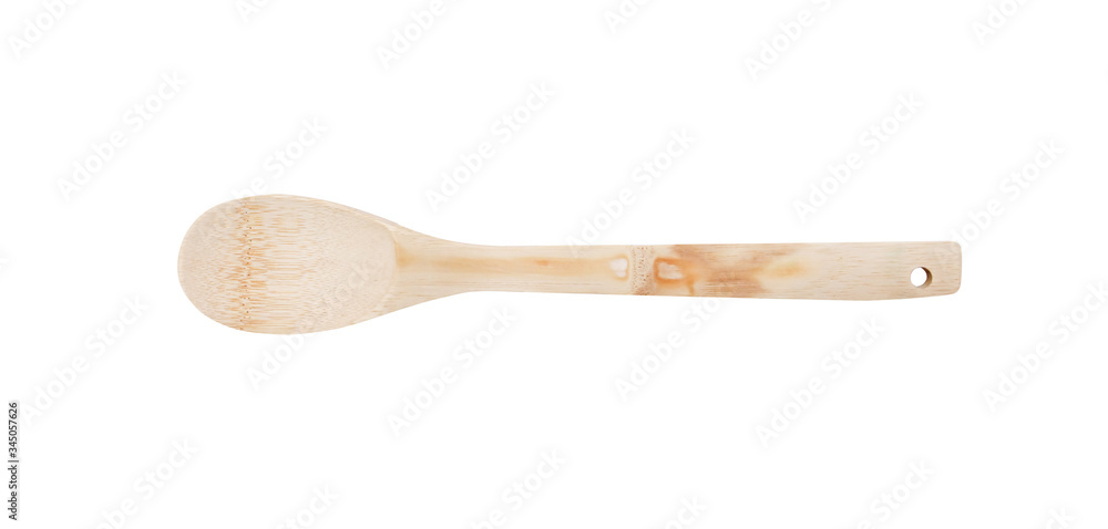 Wood bamboo spatula isolated on white background , clipping path Wood bamboo spatula isolated on white background , clipping path