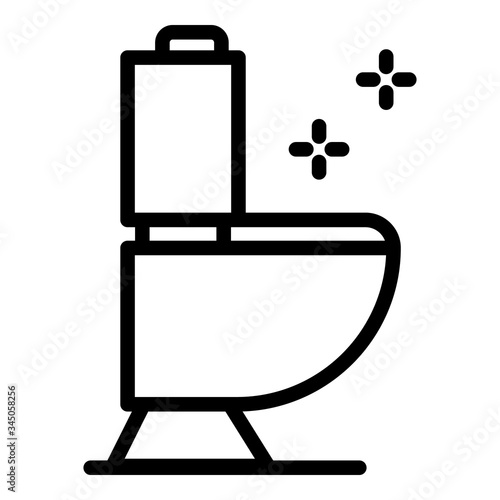 Toilet pan icon. Outline toilet pan vector icon for web design isolated on white background