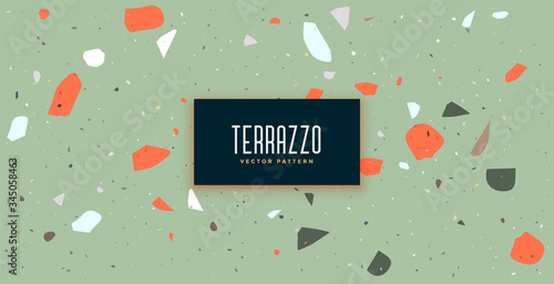 classic terrazzo floor pattern background with vintage colors