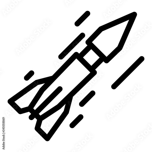 Short range ballistic missile icon. Outline short range ballistic missile vector icon for web design isolated on white background