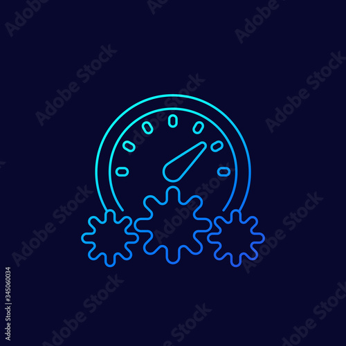virus level meter line vector icon