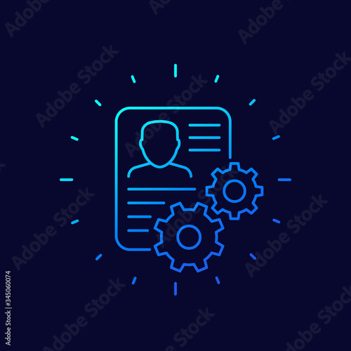 account settings line icon for web