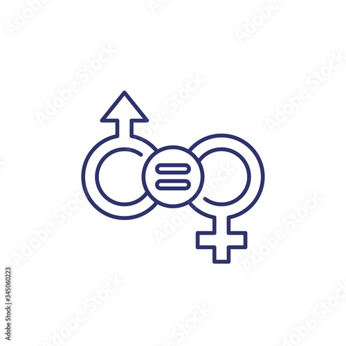 gender equality, equal rights line icon