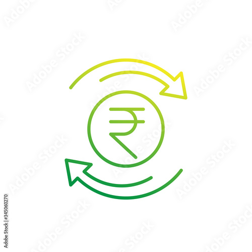 indian rupee cashback line icon