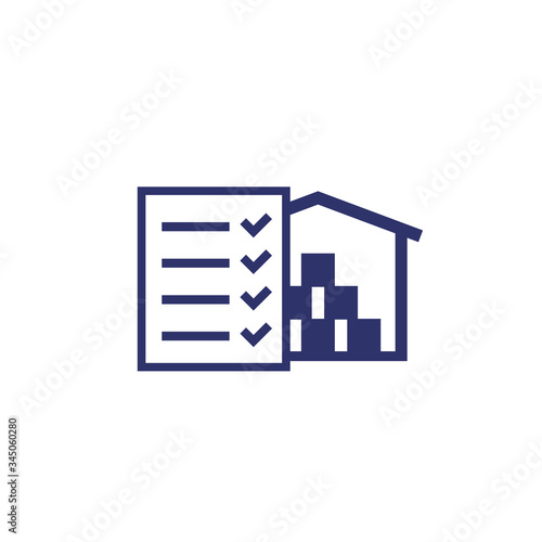 inventory, warehouse and checklist icon