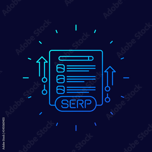 SERP and seo optimization line vector icon