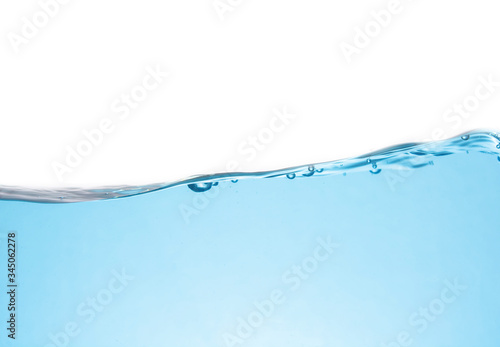 Clean light blue water wave isolated on white background