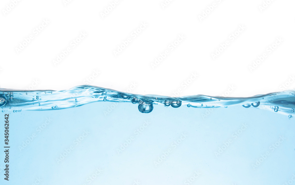 Clean light blue water wave isolated on white background Clean light blue water wave isolated on white background