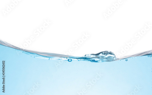 Clean light blue water wave isolated on white background