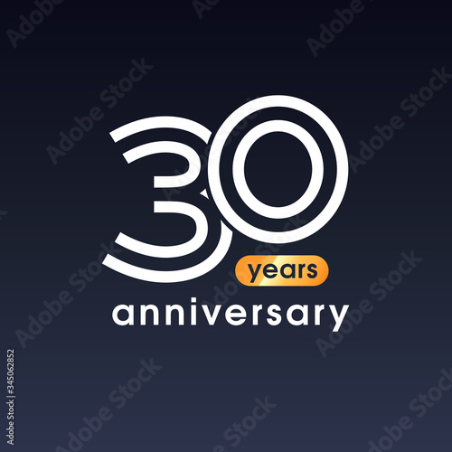 Tableau sur toile 30 years anniversary vector icon, logo