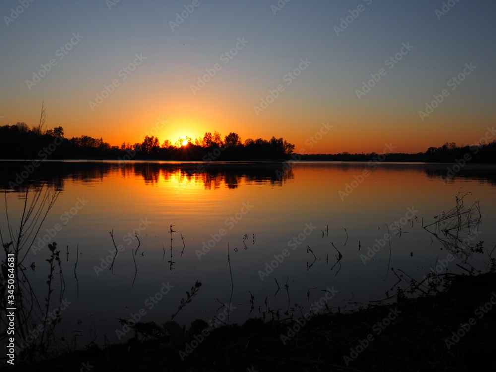 Sonnenuntergang am Auesee