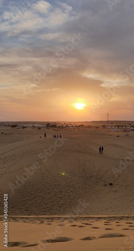 sunset in desert jaisalmer