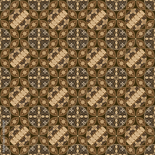 Modern dark brown color design for traditional typical of batik java