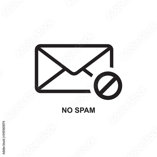 NO SPAM ICON , PROHIBITION MESSAGE ICON