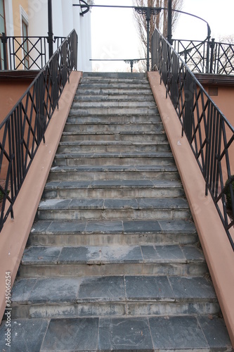 
dark staircase leading to the summer terrace