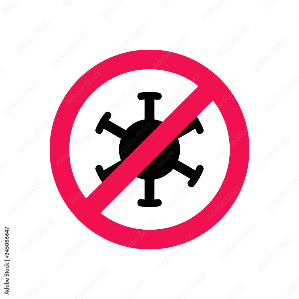 Corona virus forbidden symbol, stop covid-19 icon, avoid coronavirus sign - Vector Corona virus forbidden symbol, stop covid-19 icon, avoid coronavirus sign - Vector