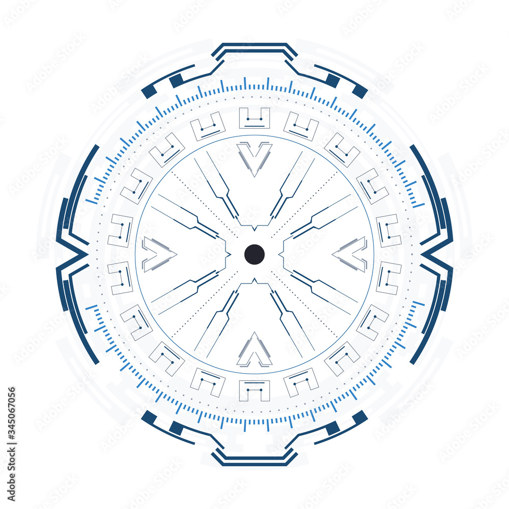 Futuristic circle element for the hud interface. Futuristic circle element for the hud interface.