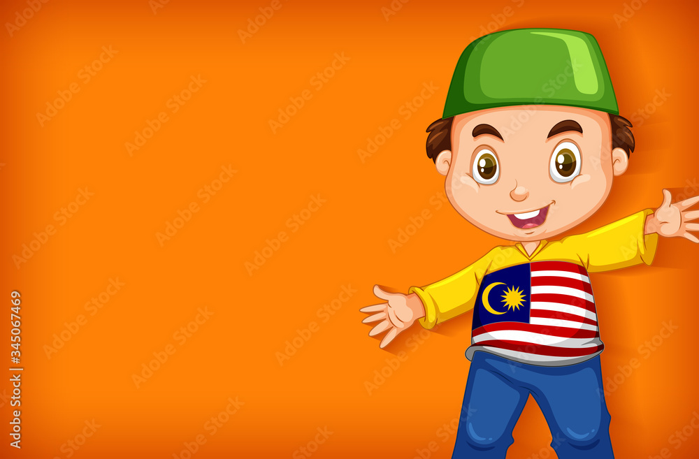 Background template with plain color wall and happy boy Background template with plain color wall and happy boy