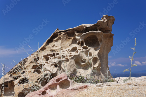 Rock figure on Karidi Beach near Vourvourou village in Sithonia, on the Halkidiki Peninsula in Northern Greece.