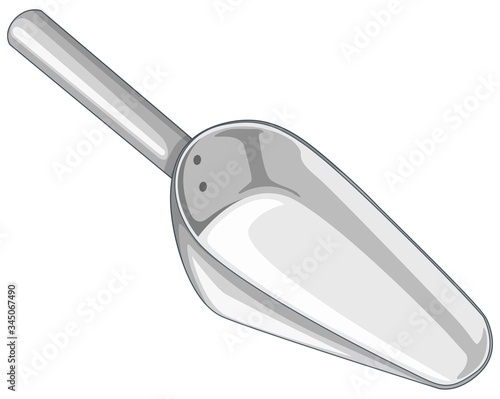 Stainless steel spoon on white background